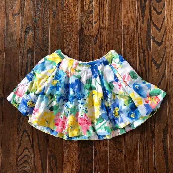 Polo Ralph Lauren Girls 5 Floral Pleated Sateen Mini Skirt w/Pockets - EUC! - Picture 2 of 12